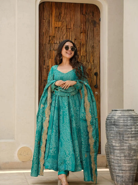 Magic Green Coloured Anarkali Suit