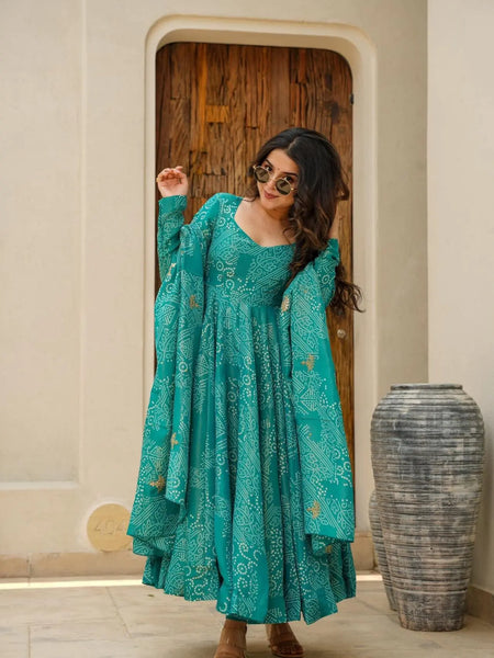 Magic Green Coloured Anarkali Suit
