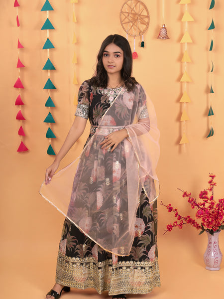 New Designer Heavy Fox Georgette Gownn OC-152 Black