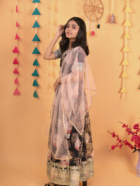 New Designer Heavy Fox Georgette Gownn OC-152 Black