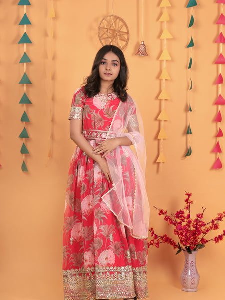 New Designer Heavy Fox Georgette Gownn OC-152 Red