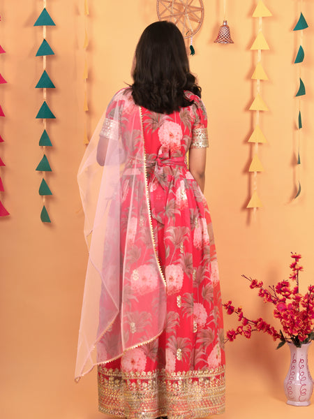 New Designer Heavy Fox Georgette Gownn OC-152 Red