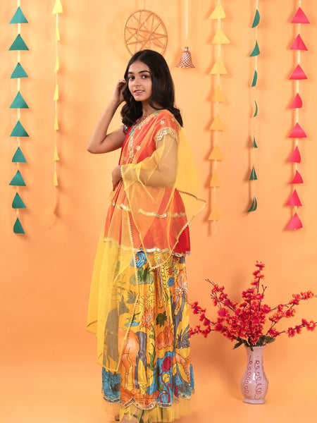 NEW DESIGNER KEDIYA STYLE LAHENGAA SET FULLY STTICHED OC-187 Yellow