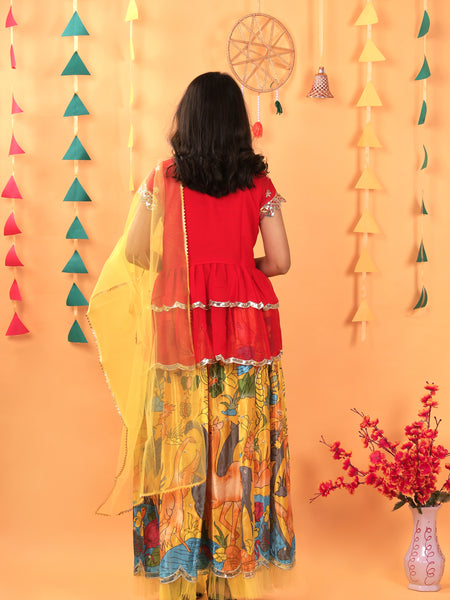 NEW DESIGNER KEDIYA STYLE LAHENGAA SET FULLY STTICHED OC-187 Yellow