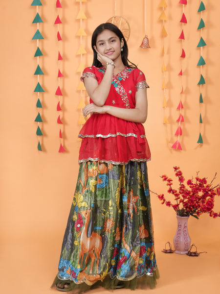 NEW DESIGNER KEDIYA STYLE LAHENGAA SET FULLY STTICHED OC-187 Green