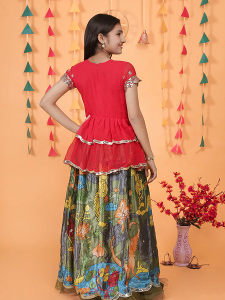 NEW DESIGNER KEDIYA STYLE LAHENGAA SET FULLY STTICHED OC-187 Green