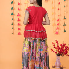 NEW DESIGNER KEDIYA STYLE LAHENGAA SET FULLY STTICHED OC-187 Pink
