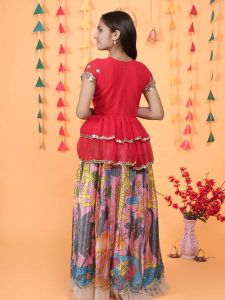 NEW DESIGNER KEDIYA STYLE LAHENGAA SET FULLY STTICHED OC-187 Pink