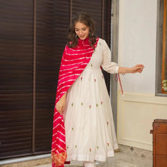 TANIYA'S WHITE PREMIUM QUALITY SUIT SET