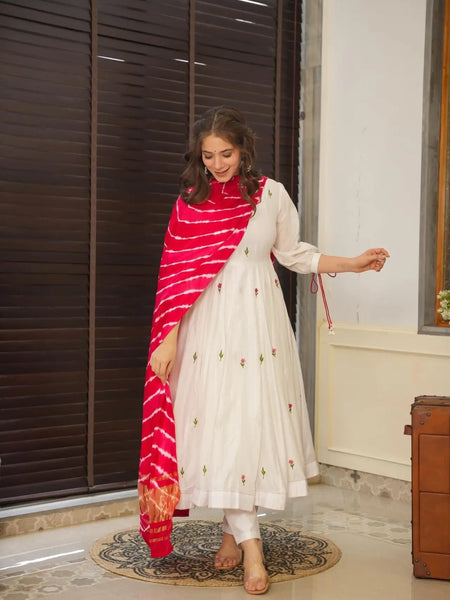 TANIYA'S WHITE PREMIUM QUALITY SUIT SET
