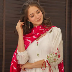 TANIYA'S WHITE PREMIUM QUALITY SUIT SET