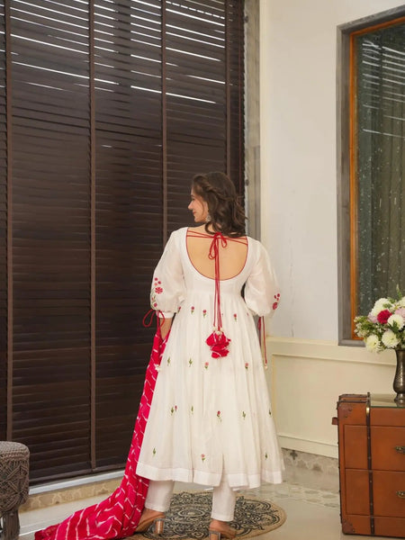 TANIYA'S WHITE PREMIUM QUALITY SUIT SET