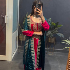 PREMIUM DESIGNER VELVET SUIT SET-RAJWADI