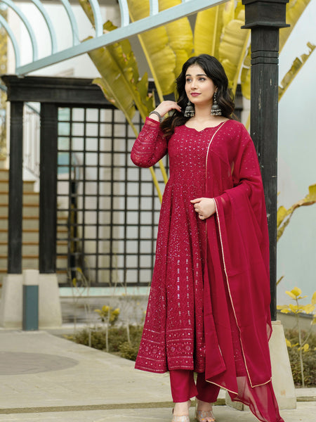 SUNHERI FUX GEORGETTE SUIT SET - 6013