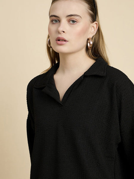 Black Cotton Blend Outwear Cord Set