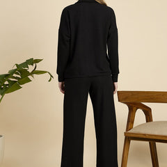 Black Cotton Blend Outwear Cord Set