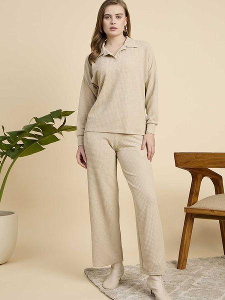 Cream Cotton Blend Outwear Cord Set