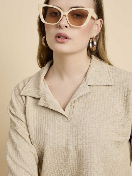 Cream Cotton Blend Outwear Cord Set