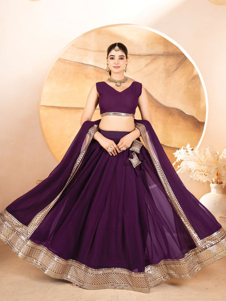 Catalina's Wine Coloured Party Wear Lehenga Choli