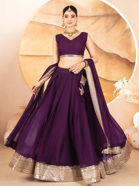 Catalina's Wine Coloured Party Wear Lehenga Choli