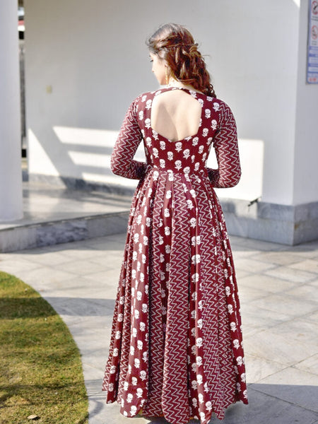 Gajgamini Brown Maxi Set