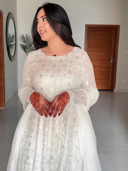 Aafia Waite Faux Blooming Anarkali Style Sarara Suit Set