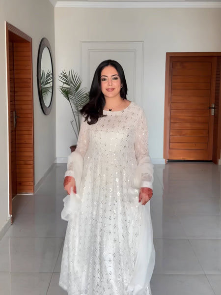 Aafia Waite Faux Blooming Anarkali Style Sarara Suit Set