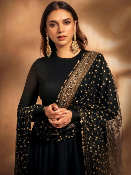 Aditi Premium Black Anarkali Suit Set