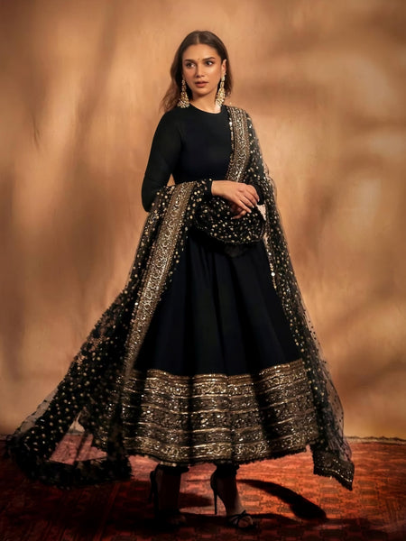 Aditi Premium Black Anarkali Suit Set