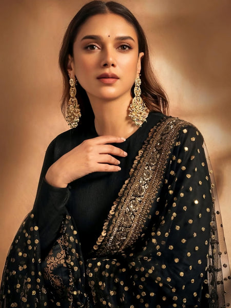 Aditi Premium Black Anarkali Suit Set