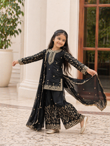 Premium Beautiful Kids Top Sharara And Dupatta Set