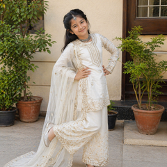 Premium Beautiful Kids Top Sharara And Dupatta Set