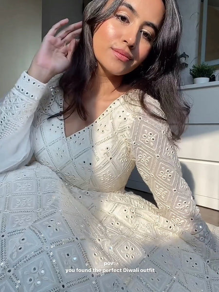 Aniska's Lakhnawi Premium Anarkali Suit Set