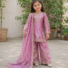 Premium Beautiful Kids Top Sharara And Dupatta Set