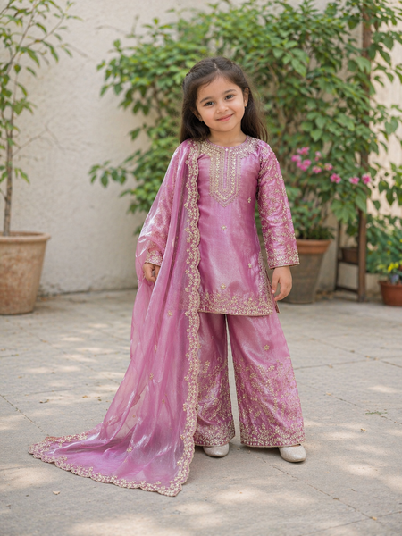 Premium Beautiful Kids Top Sharara And Dupatta Set