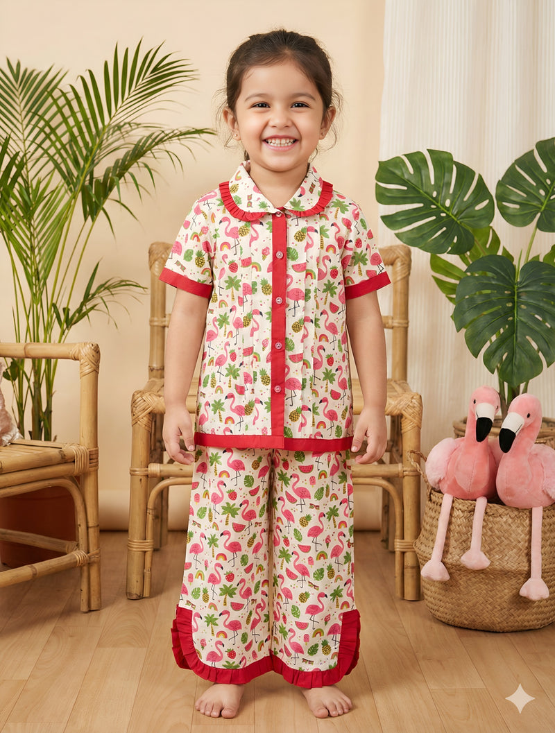 Trendy Kids Cotton Night Suit for Girls | Soft & Breathable Nightwear