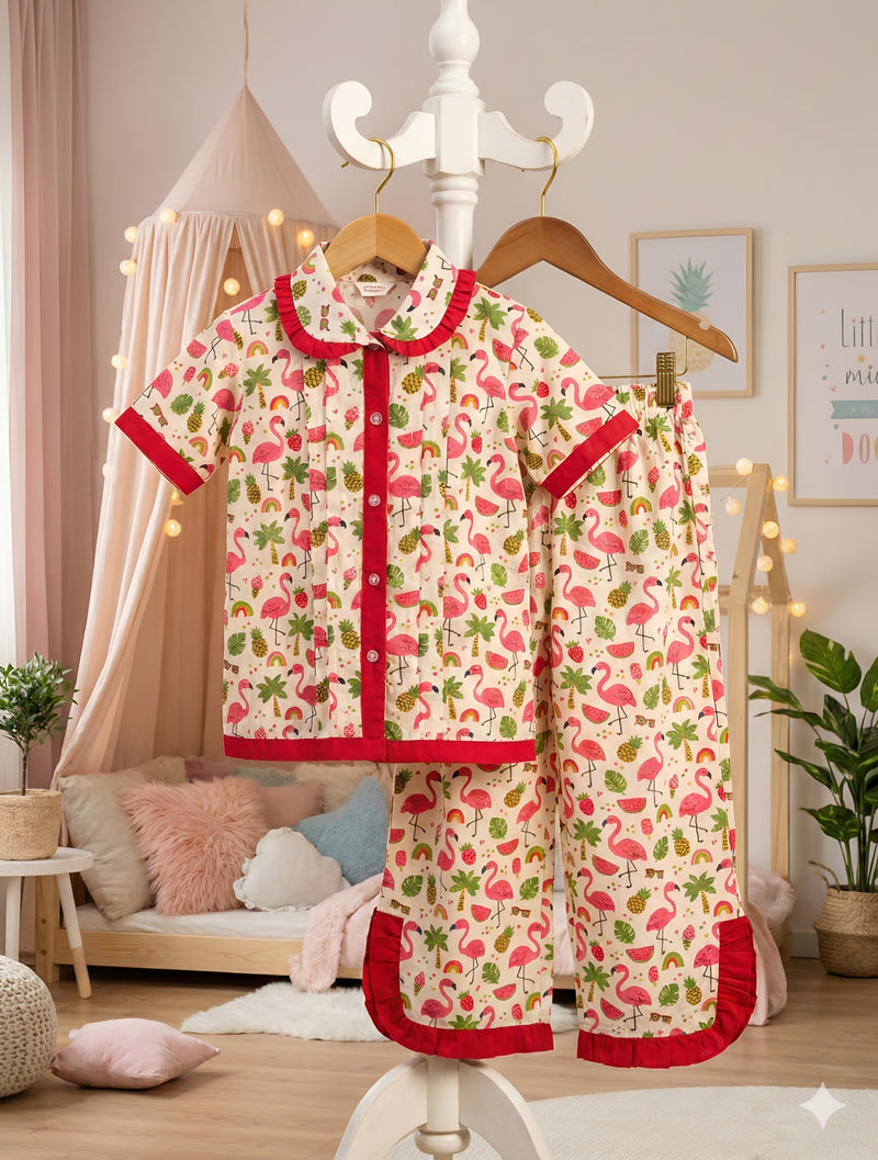Trendy Kids Cotton Night Suit for Girls | Soft & Breathable Nightwear