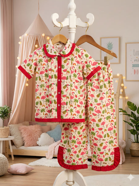 Trendy Kids Cotton Night Suit for Girls | Soft & Breathable Nightwear