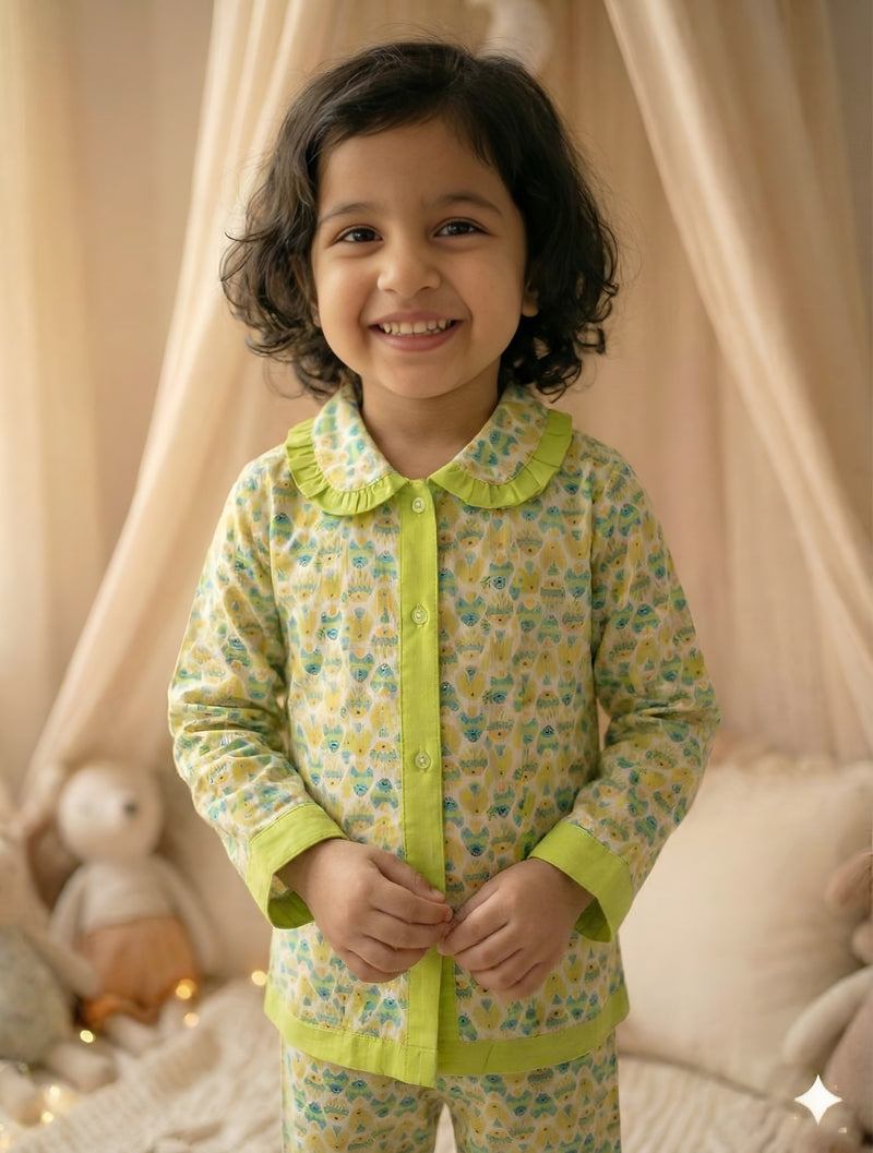 Cute Cotton Kids Night Suit for Girls | Soft & Comfortable Printed Sleepwear