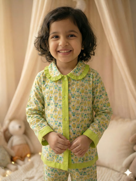 Cute Cotton Kids Night Suit for Girls | Soft & Comfortable Printed Sleepwear