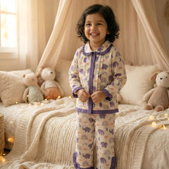 Soft Cotton Kids Nightwear Set | Stylish Girls Night Suit for Comfortable Sleep
