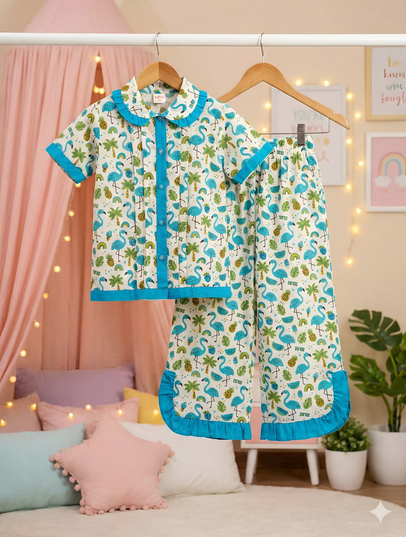 Cute Cotton Kids Night Suit for Girls | Soft & Comfortable Printed Sleepwear