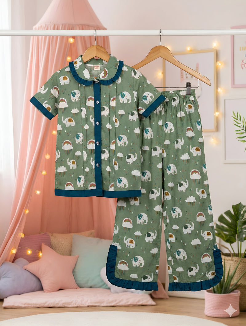 Trendy Kids Cotton Night Suit for Girls | Soft & Breathable Nightwear
