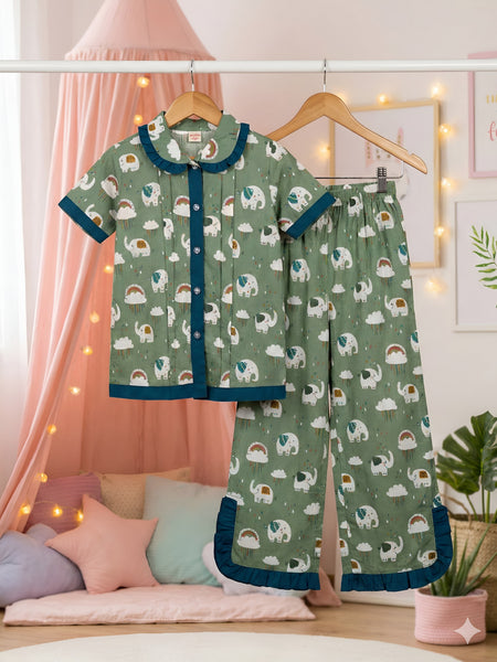 Trendy Kids Cotton Night Suit for Girls | Soft & Breathable Nightwear