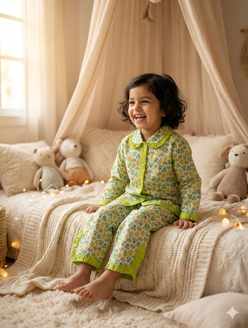 Cute Cotton Kids Night Suit for Girls | Soft & Comfortable Printed Sleepwear