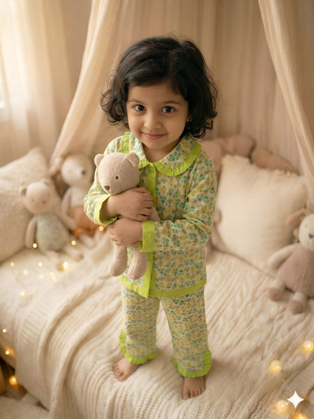 Cute Cotton Kids Night Suit for Girls | Soft & Comfortable Printed Sleepwear