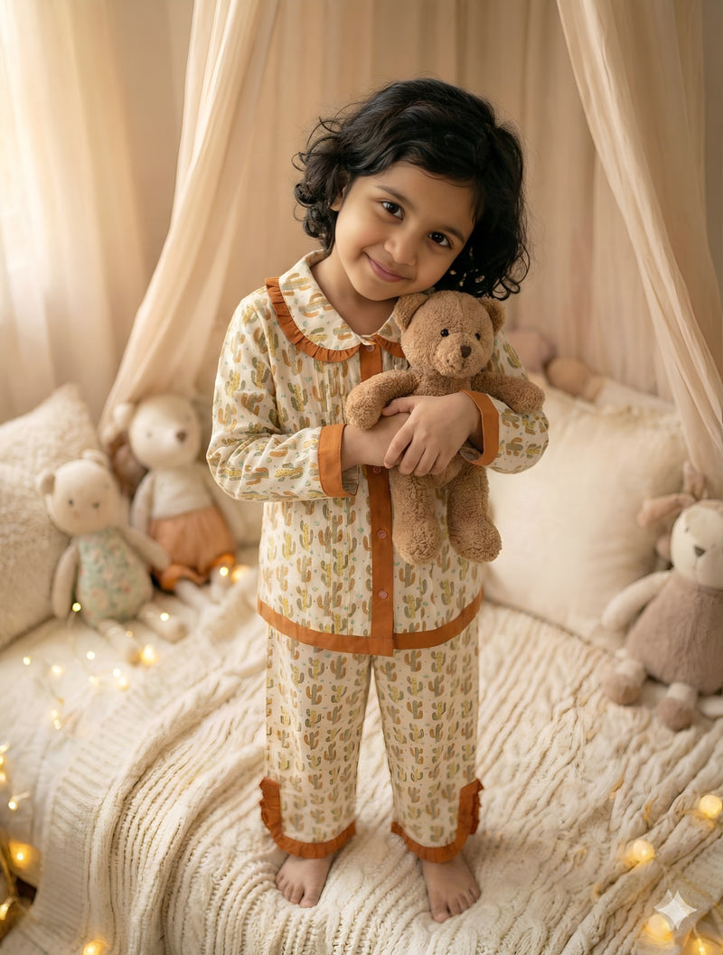 Cute Cotton Kids Night Suit for Girls | Soft & Comfortable Printed Sleepwear