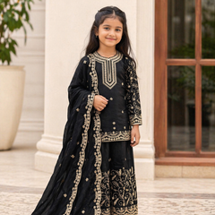 Premium Beautiful Kids Top Sharara And Dupatta Set
