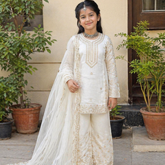 Premium Beautiful Kids Top Sharara And Dupatta Set