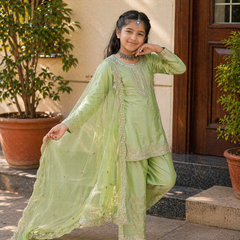 Premium Beautiful Kids Top Sharara And Dupatta Set